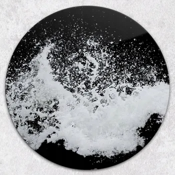 Kuchyňské prkénko Dekorativní Kulaté Skleněné Krájecí Prkénko do Kuchyně Kapky Vody průměr 40 cm