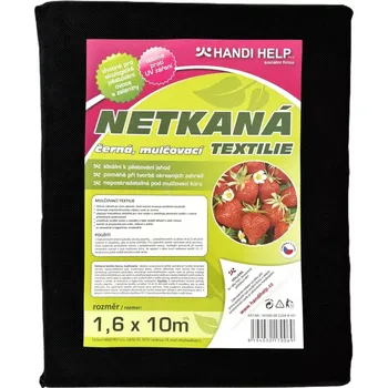 Mulčovací textilie Mulčovací netkaná textilie černá 1,6 x 10 m (Používá se i jako ochrana půdy kolem záhonů a sazenic, a také v oblasti zahradní architektury.)
