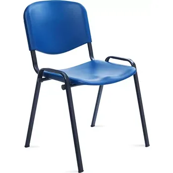 Konferenční židle Rocada 975V15-3, stohovatelná, modrý plastový sedák a opěradlo