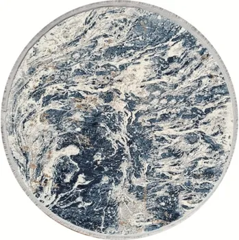 Koberec Koberec EXCLUSIVE 101 šedý / tmavomodrý kruh