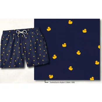 Látka na koupací kraťasy Žluté kachničky (E)