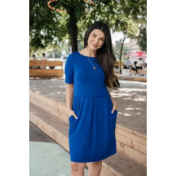 Dámské šaty Bambusové šaty Vera s rukávem po loket královsky modrá Velikost: L