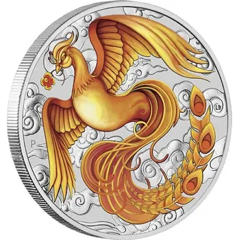 Perth Mint Stříbrná mince 1 oz Phoenix Čínské mýty a legendy 2022 Kolorovaná
