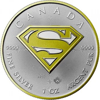 Stříbrná mince 1 oz Superman 2016 Pozlacená Limitovaná edice