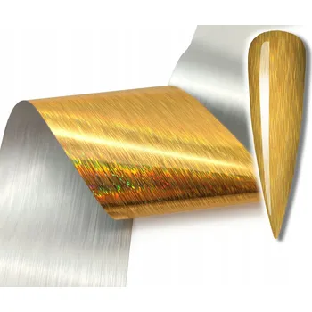 Fólie na nehty 10cm x 4cm Zlatá, Holografická