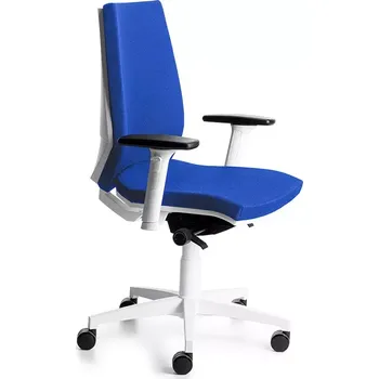 Kancelářská židle Rocada 922W-3, modrá s bílou konstrukcí, látkový potah, nastavitelné područky