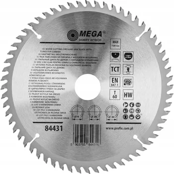 Vrták Kotoučová pila na dřevo, MDF, laminát s karbidem 200x30/20/16mm 60 zubů Mega