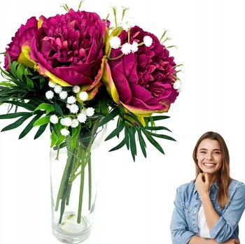 umělá květina Kytice umělých svatba pivoňka 32 cm světle růžová