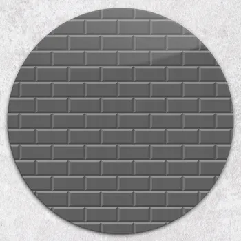 Kuchyňské prkénko Stylové a odolné kulaté skleněné prkénko s potiskem Grafitová cihla průměr 40 cm