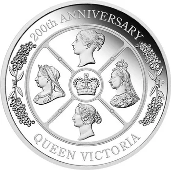 Stříbrná mince 1 oz 200. výročí královny Victorie 2019
