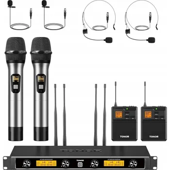 Mikrofon Tonor TW842 Bezdrátový Mikrofonní Systém s Přijímačem a Bodypack Vysílačem