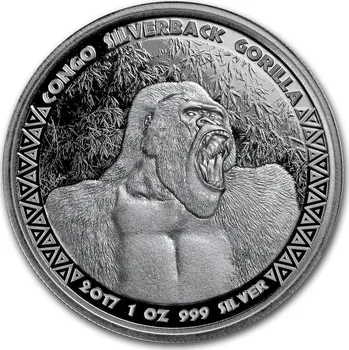 Scottsdale Mint Stříbrná mince 1 oz Gorilla Congo 2017