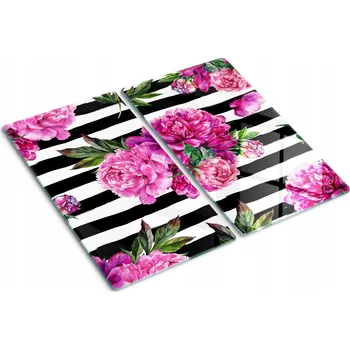 Obraz Skleněná deska do kuchyně Růžové Pivoňky 2x30x52