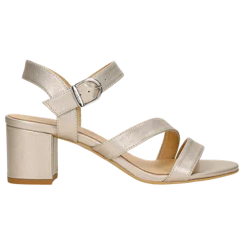 Dámské sandále Zlaté Kožené Dámské Sandály Na Podpatku Wojas 7620568 37