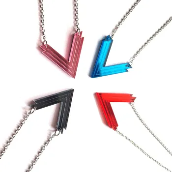 Náhrdelník TRIANGLE LINE MIRROR náhrdelník BARVY: růžová náhrdelník - výběr barev