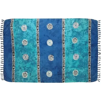 Šátek Šátek sarong Mince štěstí modrý 02 se sponou