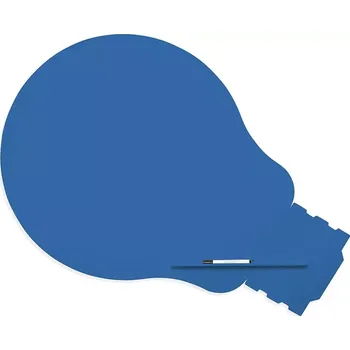 Magnetická tabule Rocada Skin Shape Idea 6460-5017, bezrámová, tvar žárovky, 115x75 cm, lakovaná, dopravní modrá RAL 5017