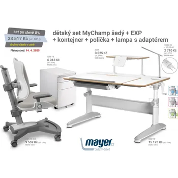Dětský pokoj Mayer CZ Dětský set MyChamp šedý + EXP Mega