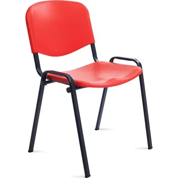 Konferenční židle Rocada 975V15-2, stohovatelná, červený plastový sedák a opěradlo