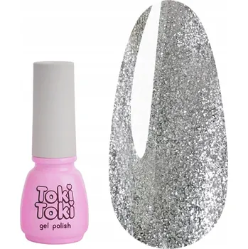 Lak na nehty Hybridní lak Toki-Toki Mica 01 stříbrný se třpytkami 5 ml