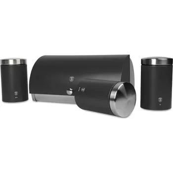 chlebník Chlebník a sada dóz na potraviny 4 ks Antracit Collection BH-6738