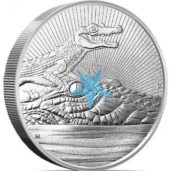 Perth Mint Stříbrná mince 2 oz Krokodýl a mládě - Piedfort 2019