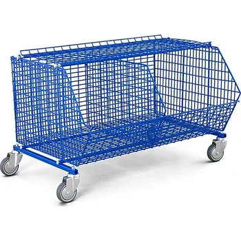 Skladový kontejner FEROPLAST spol. s.r.o Průmyslový úložný koš KS4, kompletní set 1 koše na kolečkách