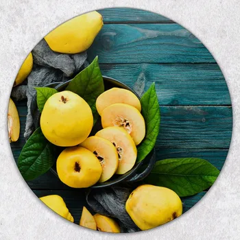 Kuchyňské prkénko Kulaté kuchyňské skleněné prkénko s grafikou Kyselé citrony, tvrzené, průměr 40 cm