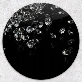 Kuchyňské prkénko Stylové a odolné kulaté skleněné prkénko s potiskem Drobné Diamanty průměr 40 cm