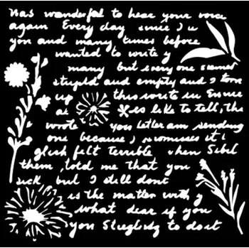 Stamperia Plastová šablona 12x12cm Text