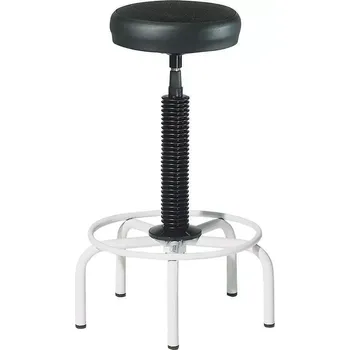 Barová židle Barová židle Rocada 900, výškově nastavitelná, bílý podstavec, černé čalouněné sedátko, PU potah