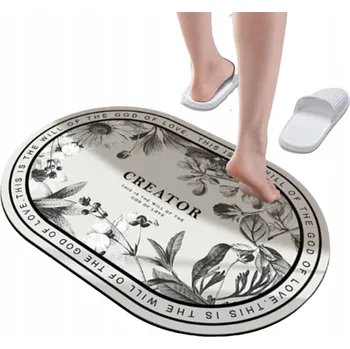 Koupelnová předložka OVÁLNÍ PROTISKLUZOVÝ KOBEREC PŘEDLOŽKA RYCHLESCHNOUCÍ KOUPELNOVÁ ROHOŽKA