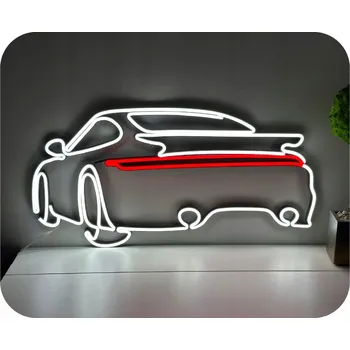 Obraz Neonová LED dekorace Porsche 911, vícebarevná, 60x30 cm, napájecí adaptér a dálkový ovladač
