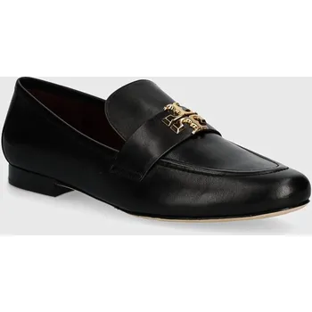 Dámské mokasíny Kožené mokasíny Tory Burch Eleanor Loafer dámské, černá barva, na plochém podpatku, 158204-006 158204.006 99X, EUR 39