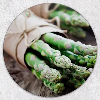 Kuchyňské prkénko Odolné a stylové kuchyňské kulaté skleněné prkénko s motivem chřestu, průměr 40 cm