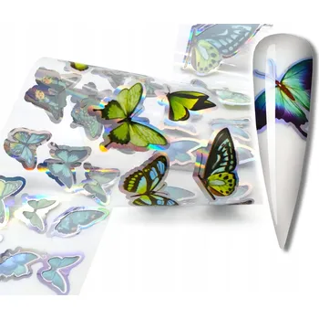 Transferová Fólie na nehty 40cmx4cm - Motýli, Holografická