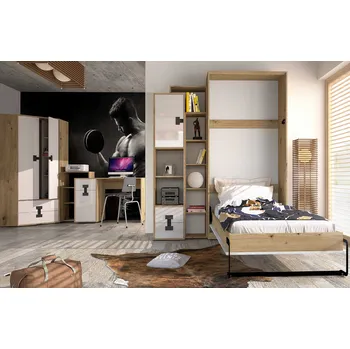 Dětsný nábytek Domel Dětský pokoj Index D Barevné provedení dveří: Dub artisan lesk, Úchyty Domel: Černé