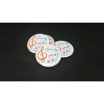 Button kovová placka - s potiskem barevné noty