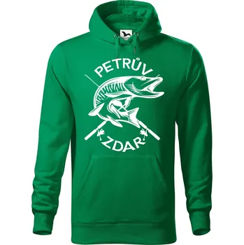 Pánská mikina Pánská mikina s potiskem Petrův zdar Velikost (muž): S, Vyberte barvu: Středně zelená