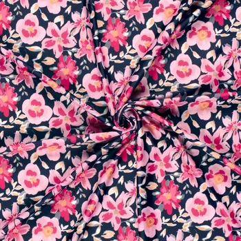 Plavkovina UV Růžové květy na tmavé (E) (Plavkovina s UV ochranou)