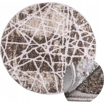 Koberec Koberec 120 kulatý MODERN plyšový SOFT Benátky GLOMOUR HIGH hnědý