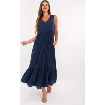 Dámské šaty Tmavě modré letní šaty volného střihu OCH BELLA