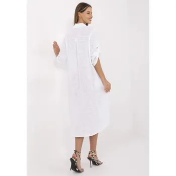 Dámské šaty Bílé bavlněné šaty bez zipu OCH BELLA