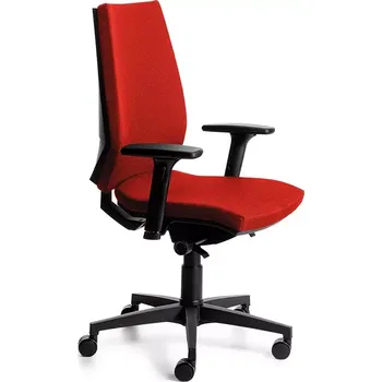 Kancelářská židle Rocada 922-2, červená černou konstrukcí, látkový potah, nastavitelné područky