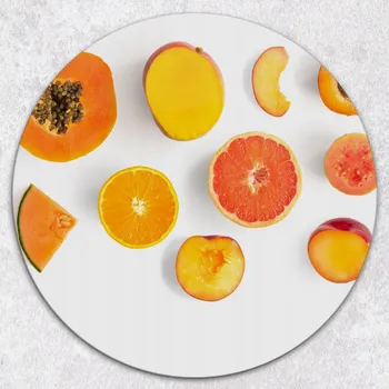 Obraz Multifunkční Dekorativní Kulatá Skleněná Deska Do Kuchyně Papája průměr 40 cm