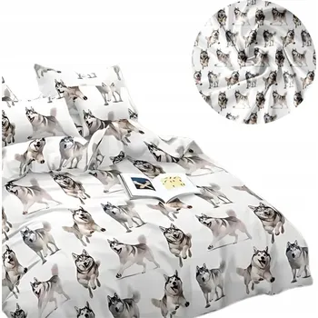 Povlečení Sada Povlečení 3D 160x200 2x70/80 Husky Bavlněný Satén 2703