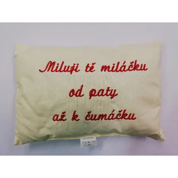 Nákupní taška Polštářek s dutým vláknem vanilkový - "Miluji tě miláčku..."
