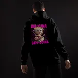 Ballerina Cappucina – Meme mikina s potiskem (Italian Brainrot) Barva: 01 - Černá, Velikost: 4XL