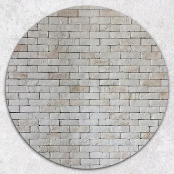 Kuchyňské prkénko Dekorativní kulaté skleněné kuchyňské prkénko na krájení Šedá cihla průměr 40 cm