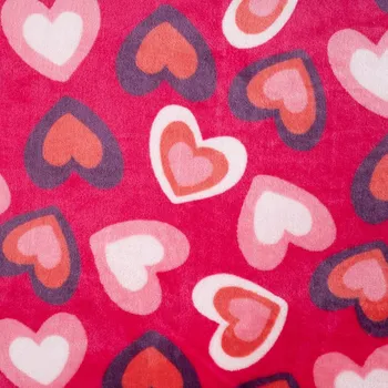 Strima Cuddle Fleece Print + Uni - Multi Hearts, Fuchsia